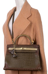 Kelly 32 Grand Marriage Crocodile Bag