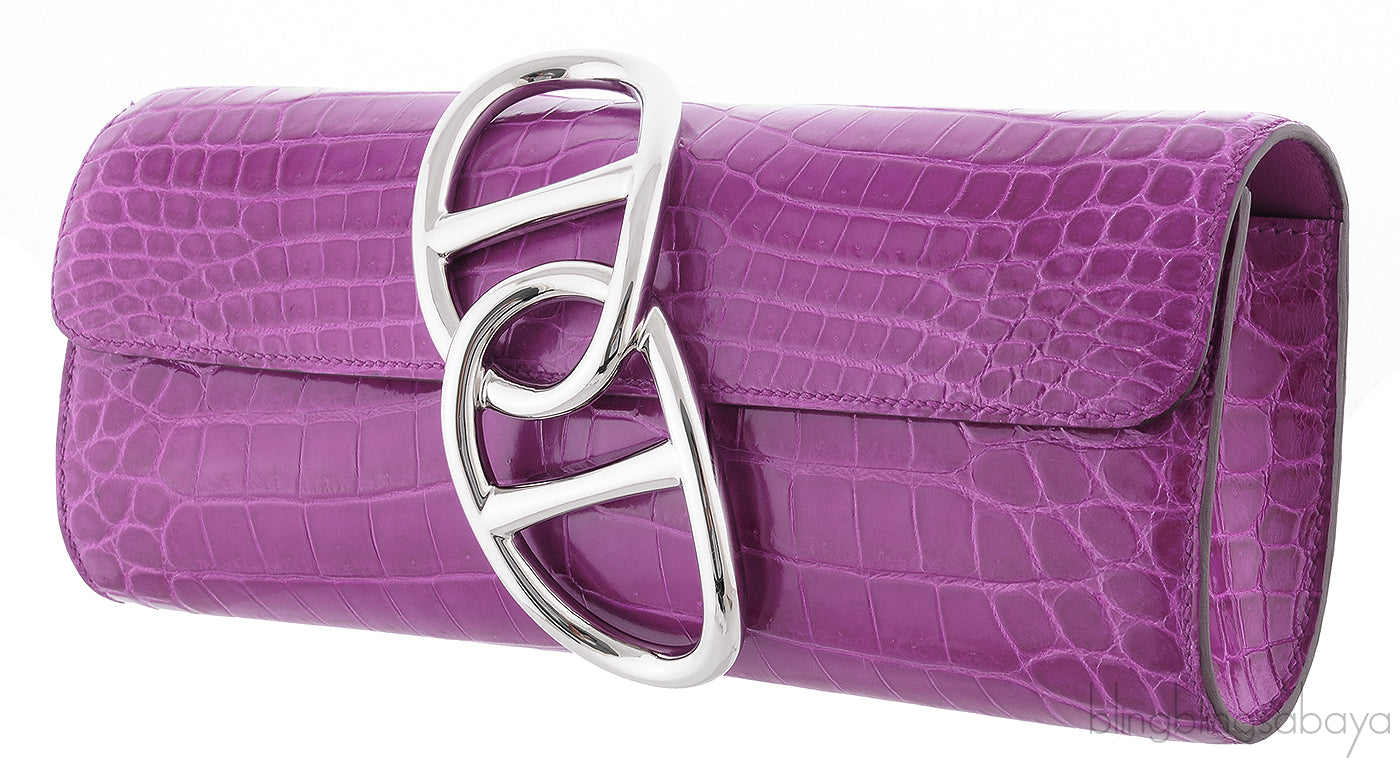 Egee Rose Scheherazade Crocodile Clutch