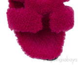 Hermes Fuchsia Oran Teddy Bear Sandals