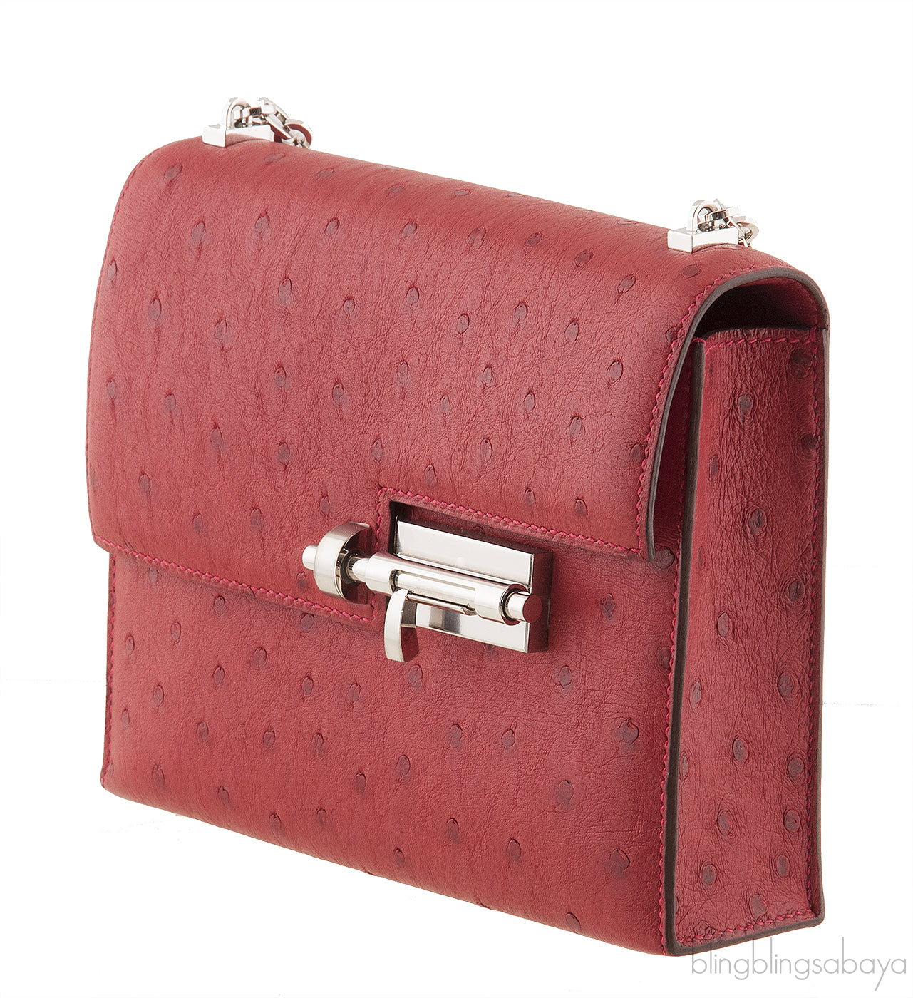 Verrou Chaine Mini Ostrich Bag