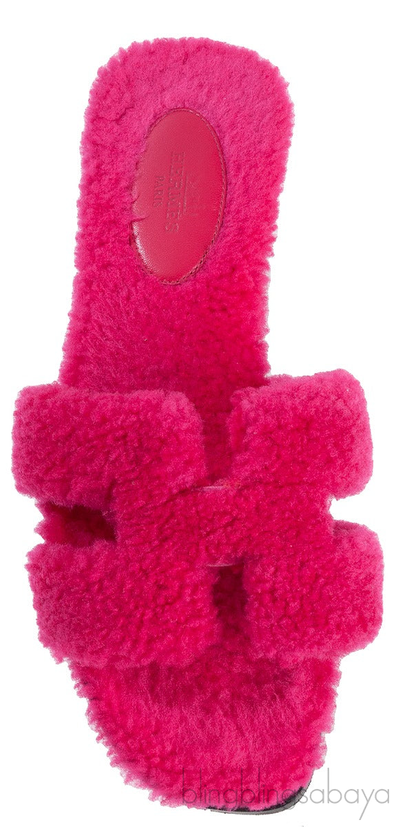 Fuchsia Oran Teddy Bear Sandals