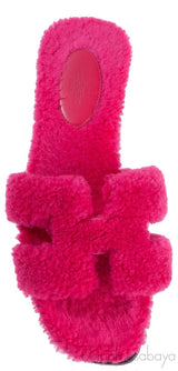 Fuchsia Oran Teddy Bear Sandals