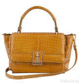 Camel Brown Crocodile Handbag