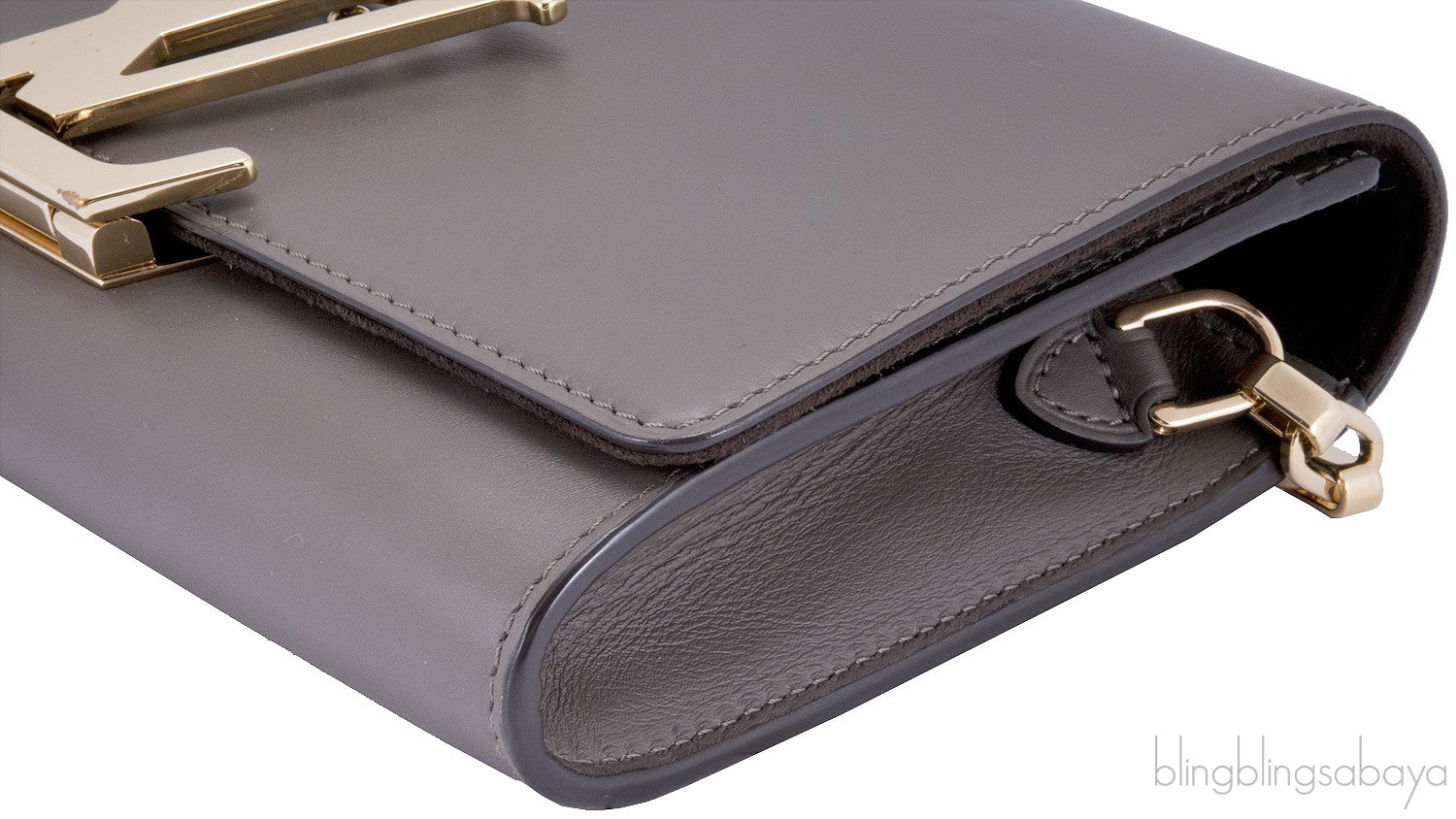 Taupe Chain Louise Clutch Bag