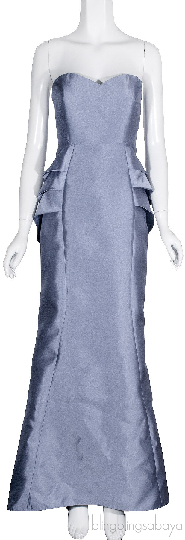 Light Blue Tube Satin Dress