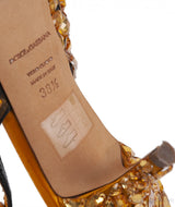 Dolce & Gabbana Yellow Mustard Crystal Slingback Heels