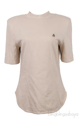 Beige Padded Shoulder T-shirt