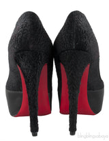 Maggie 140 Black Nappa & Pony Heels