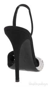 Giuseppe Zanotti Black Crystal Embellished Vamp Slingback