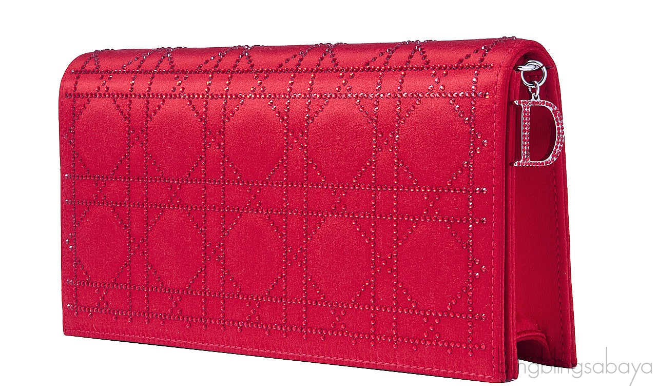 Red Strass Evening Shoulder Clutch