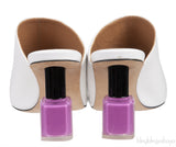 Loewe White Nail Polish Leather Mule