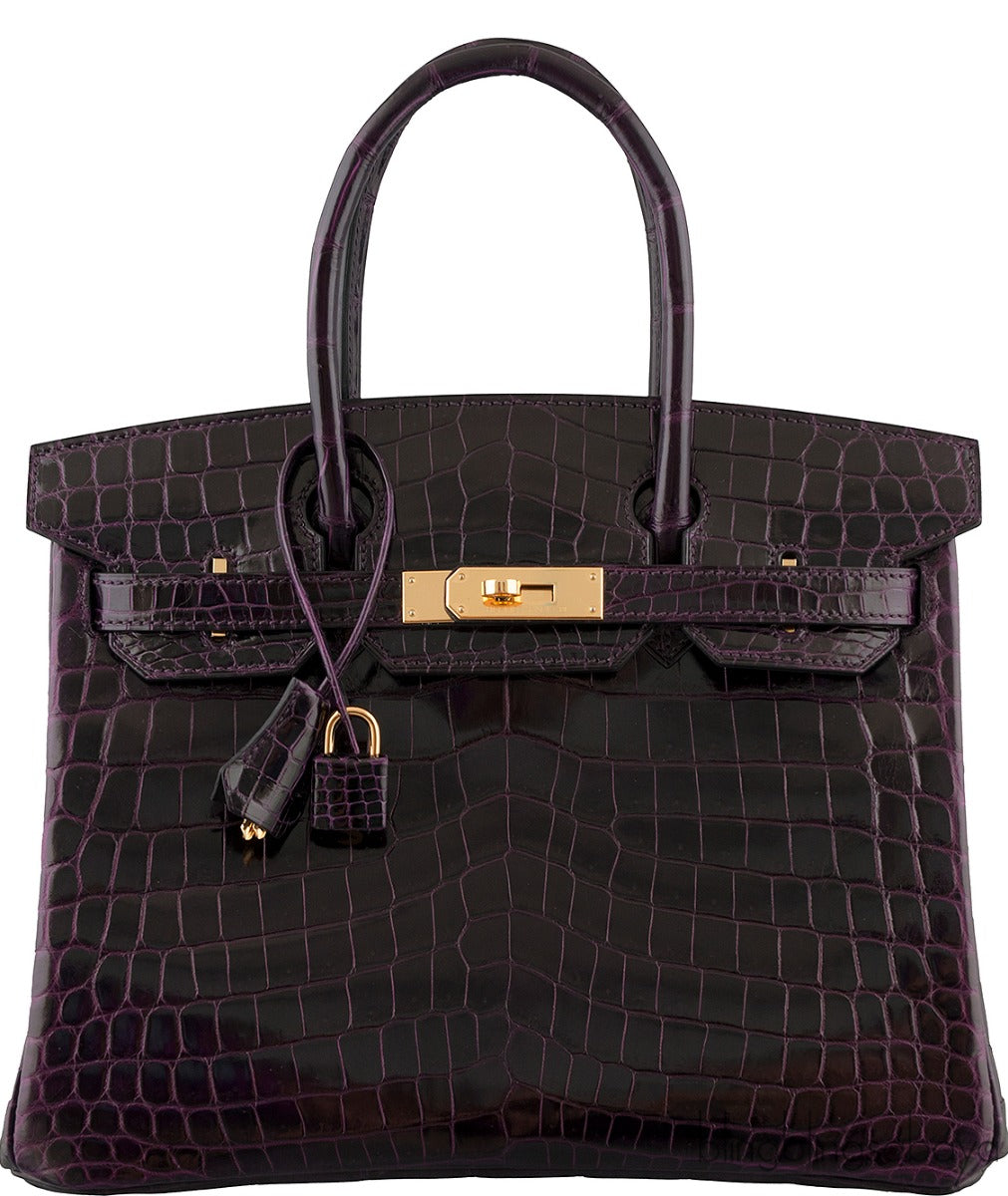 Birkin 30 Prunoir Crocodile Lisse GHW