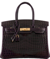 Birkin 30 Prunoir Crocodile Lisse GHW