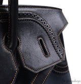 Hermès Birkin 35 Ghillies Noir Veau Evercolor Denim Fonce