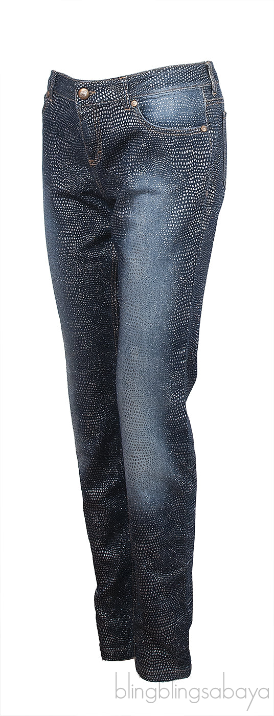 Bluemarine Blue Denim Glitter Jeans