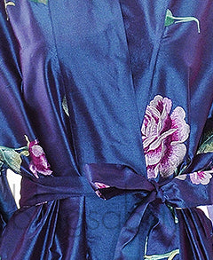 Blue Floral Embroidered Robe