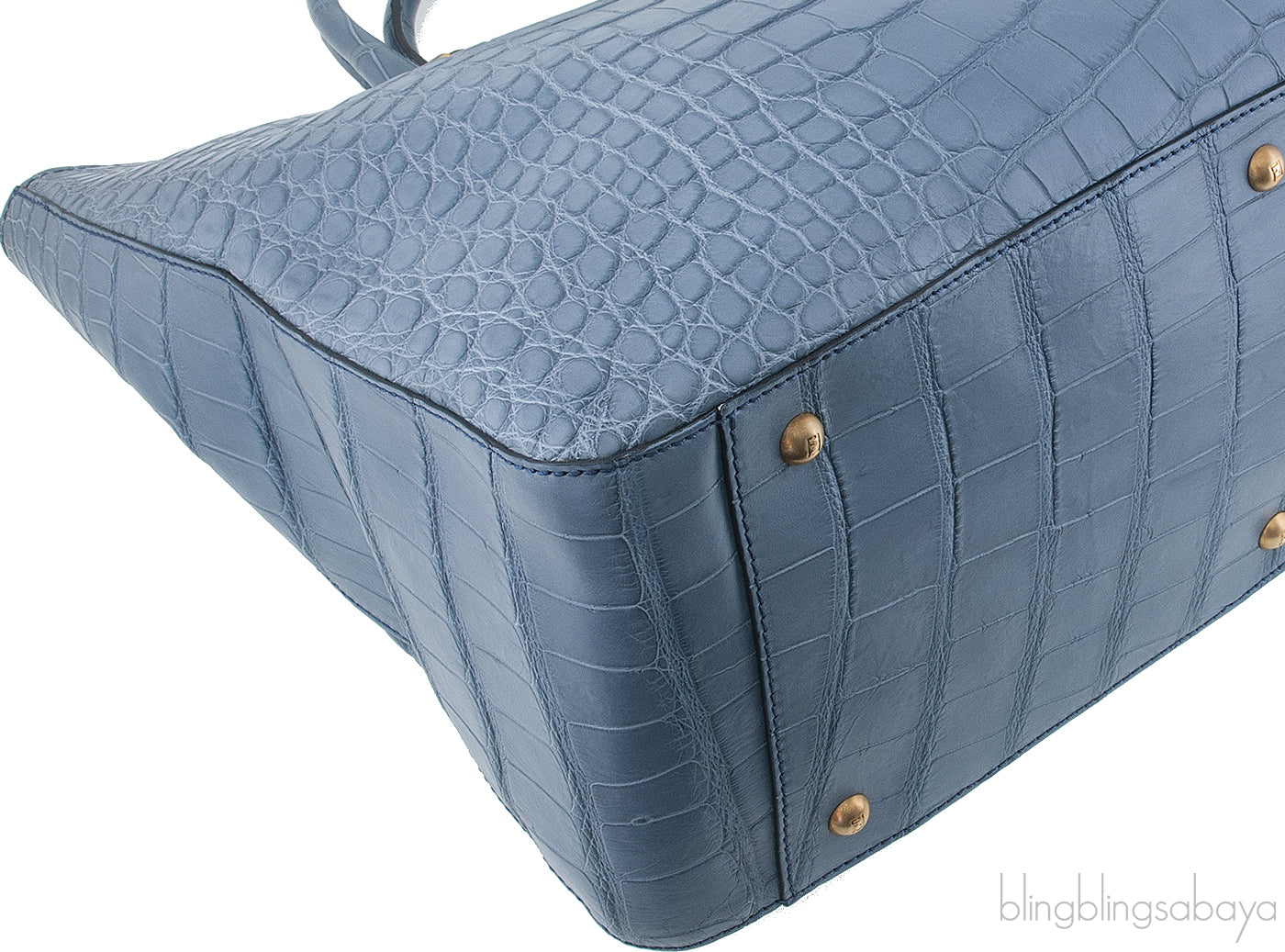 Twin Alligator Blue Jean Tote Bag