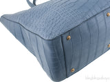 Twin Alligator Blue Jean Tote Bag
