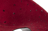 Dolce & Gabbana Red Suede Crystal Heels