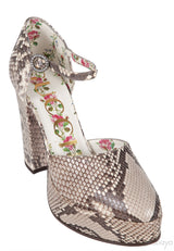 Gucci Natural Python Slingback Heels