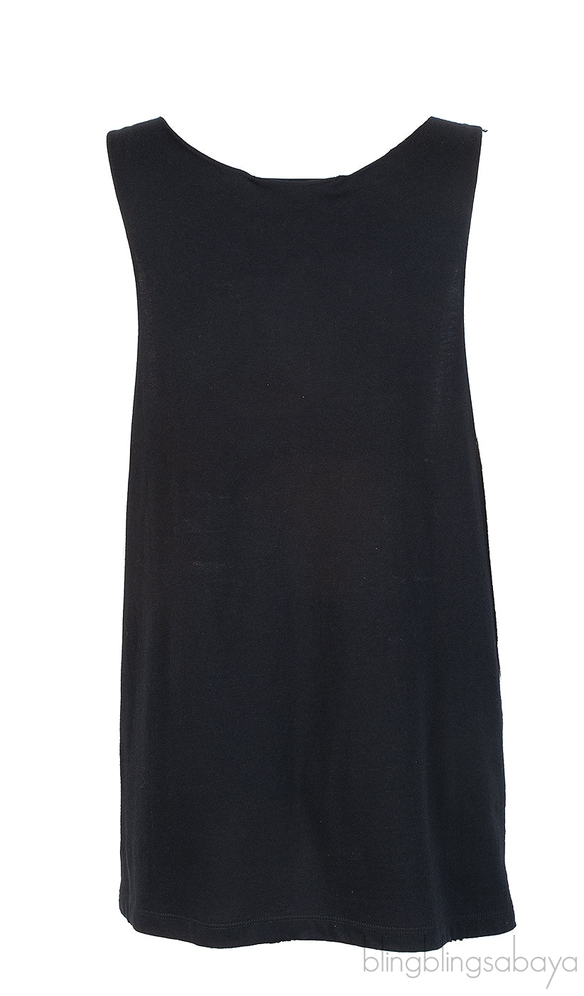 Gucci Black Vintage Printed Tank Top