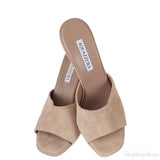 Light Brown Suede Mule