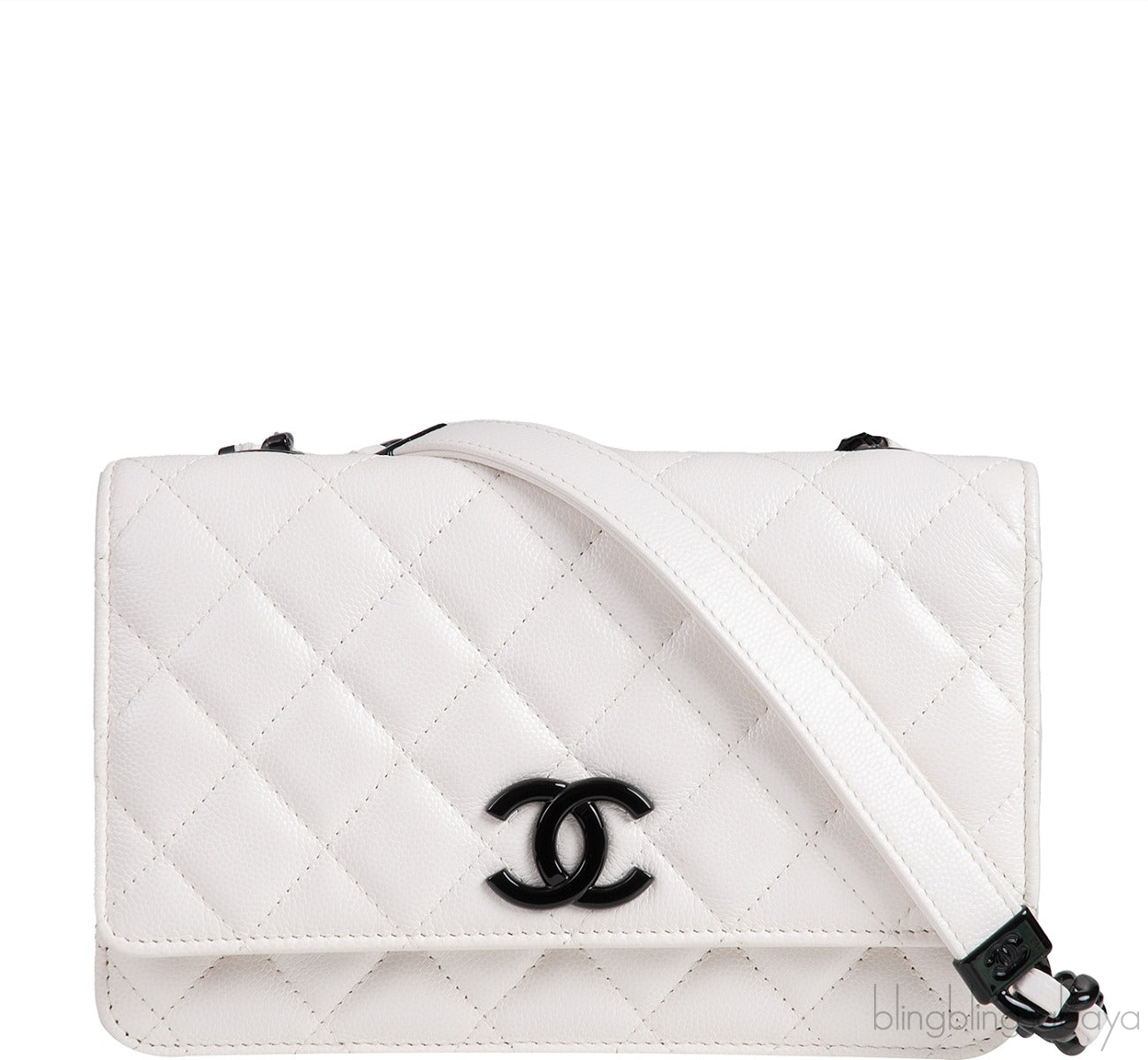 Chanel White Caviar Quilted My Everything WOC Bag
