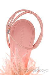 Dot Feather-trimmed Leather Sandals
