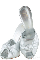 Silver Leather Mule