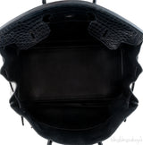 Birkin 35 Black Crocodile Porosus