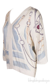 Cashmere Silk Blend Printed Top