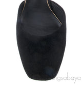 Black Velvet Ruffled Heels