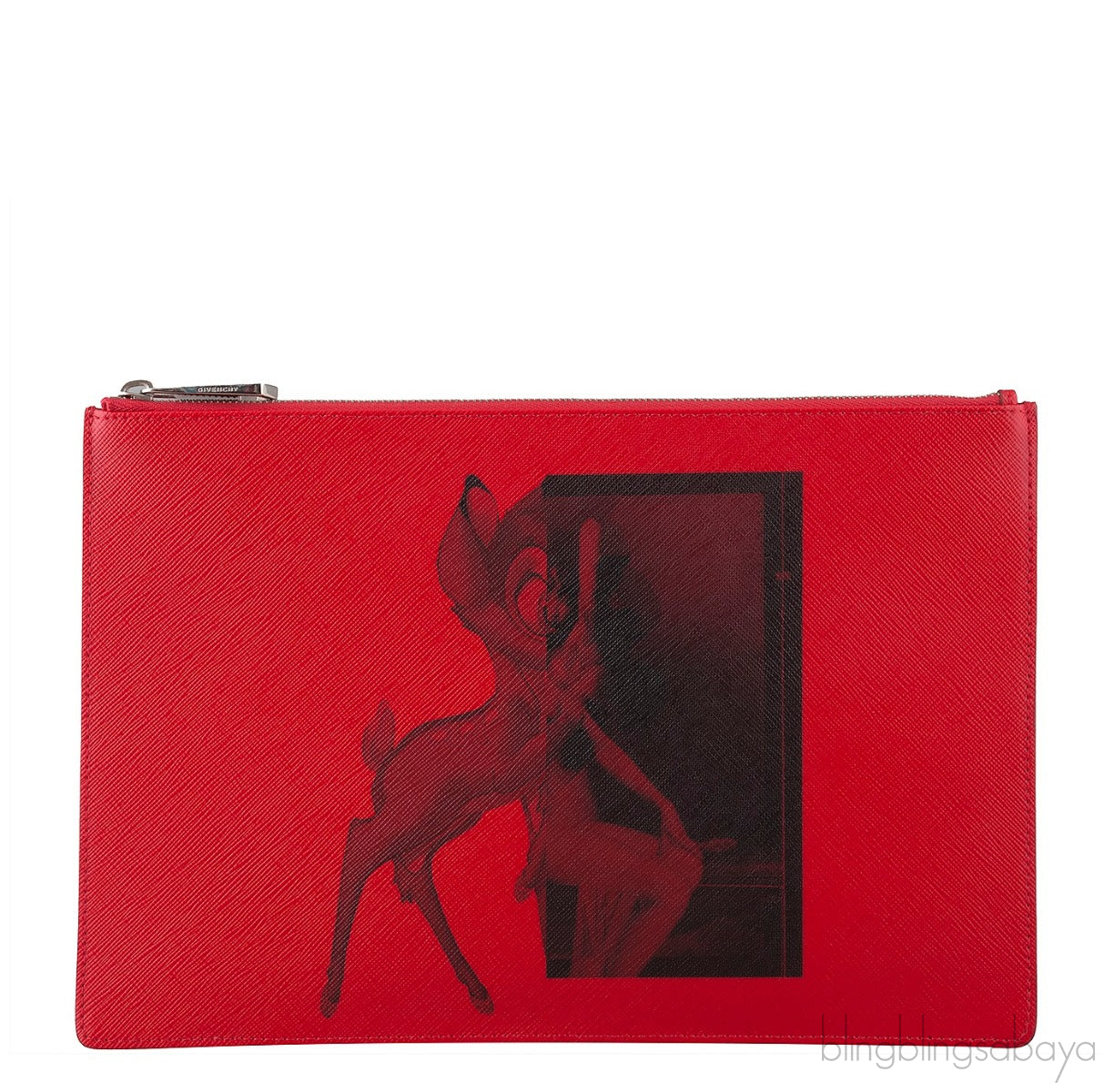 Red Iconic Print Pouch