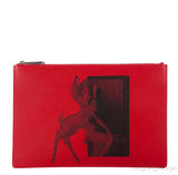 Red Iconic Print Pouch