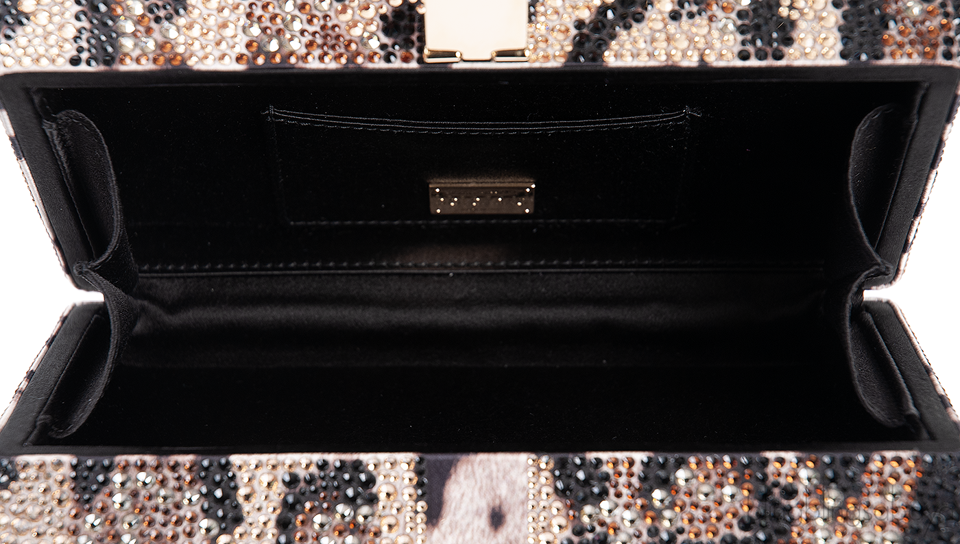 Dolce & Gabbana Leopard Crystal Hard Clutch Shoulder Bag