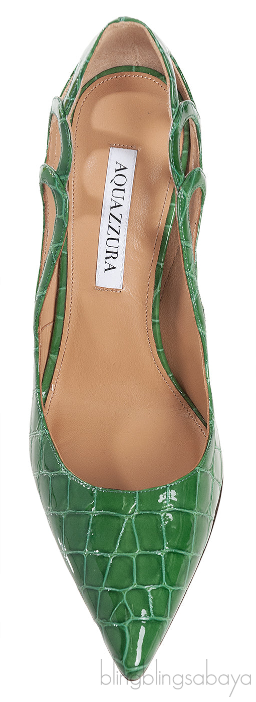 Aquazzura Fenix 105 Croc Effect Heels