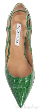 Aquazzura Fenix 105 Croc Effect Heels