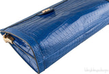 Ophidia Crocodile Blue Shoulder Bag