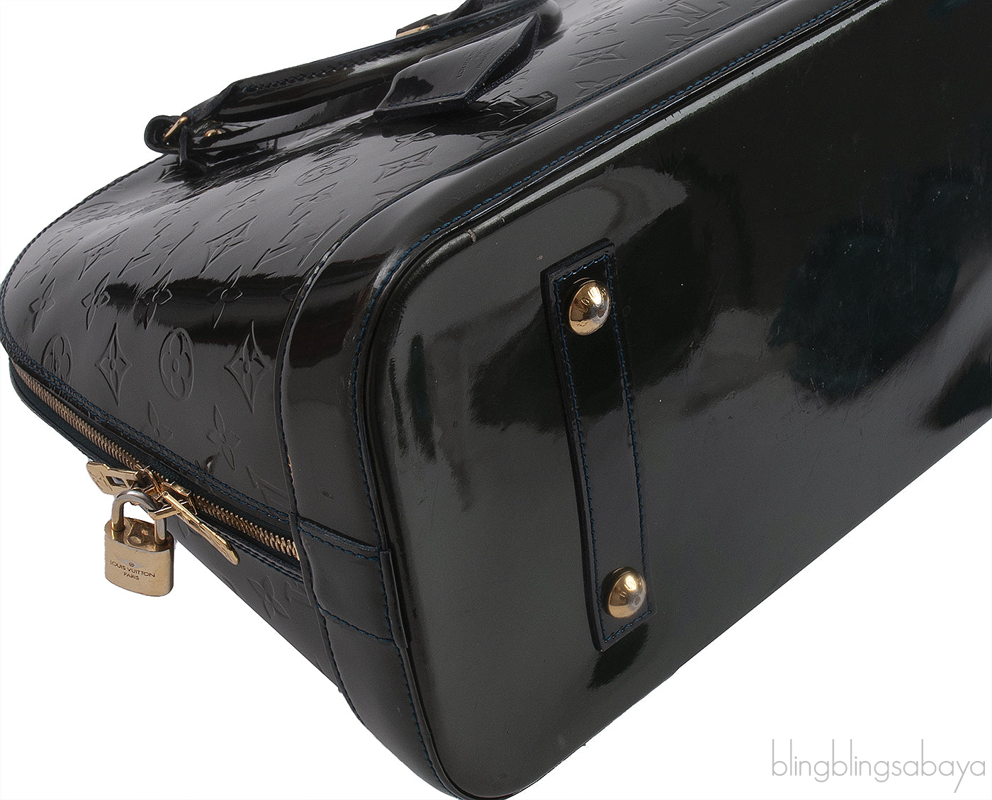 Louis Vuitton Alma Monogram Vernis Dark Green GM