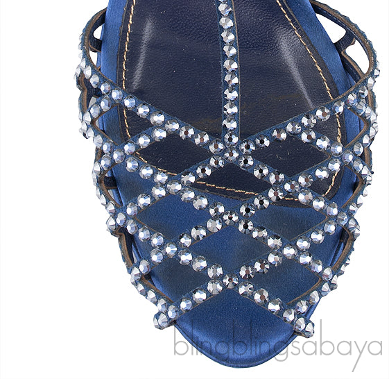 Blue Crystal Slingback Pump