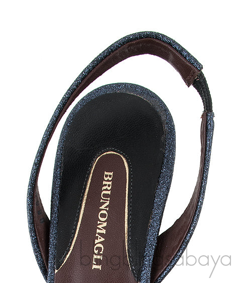 Efia Blue Grey Glittered Crystal Toe Sandals