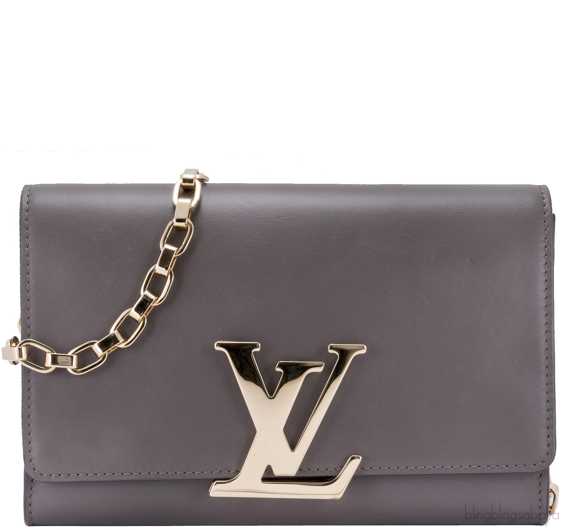 Taupe Chain Louise Clutch Bag