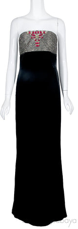 Chain Embellished Velvet Dress