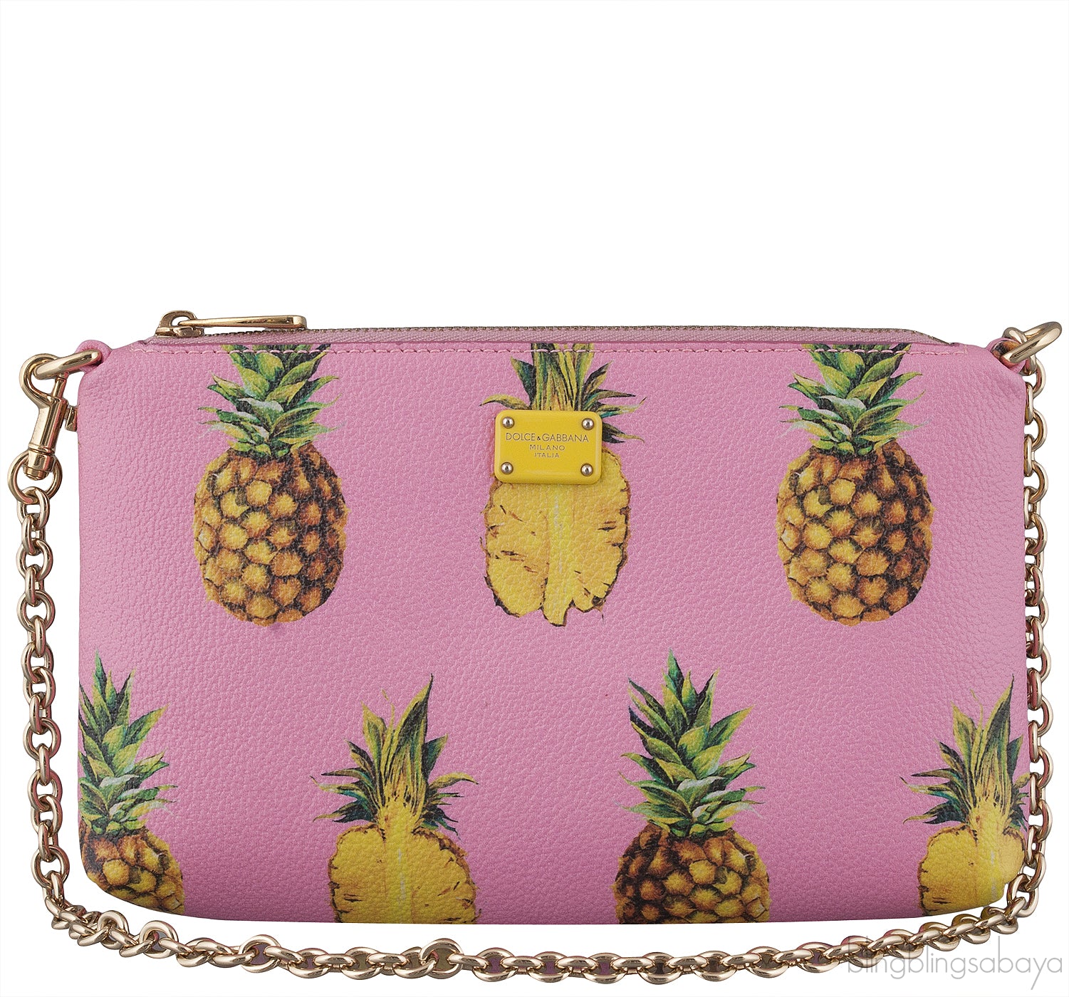 Pink Pineapple Printed Pouch