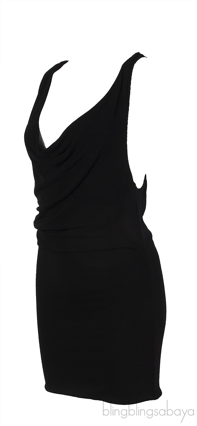 Barbara Bui Black Asymmetrical Sleeveless Mini Dress
