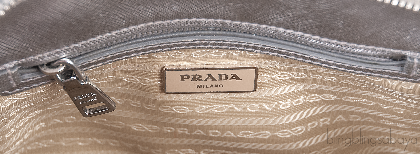 Silver Saffiano Promenade Top Handle Bag