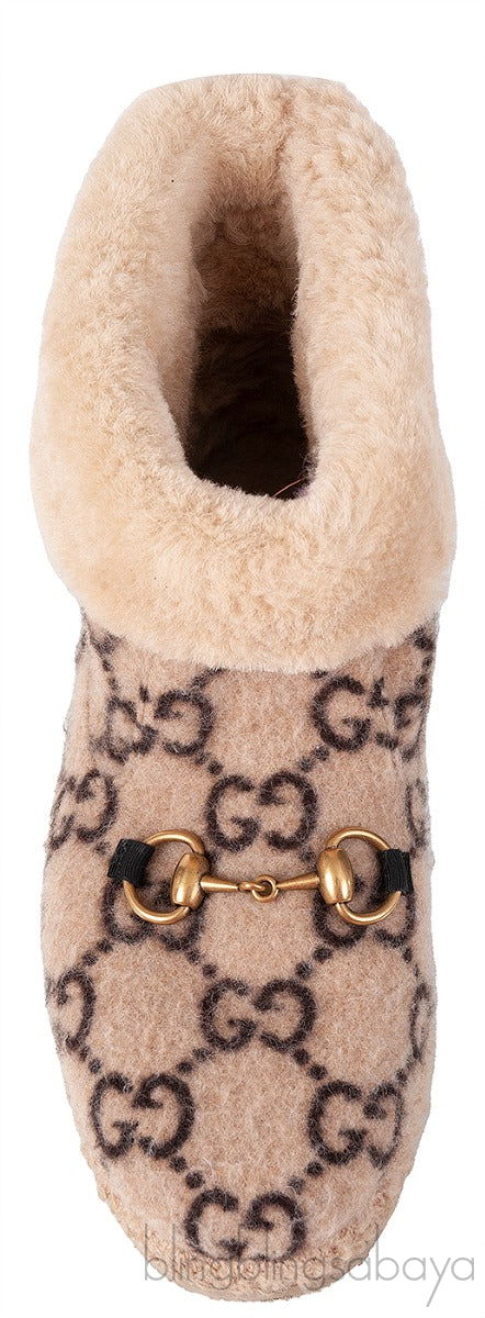 GG Horsebit Merino Ankle Boots