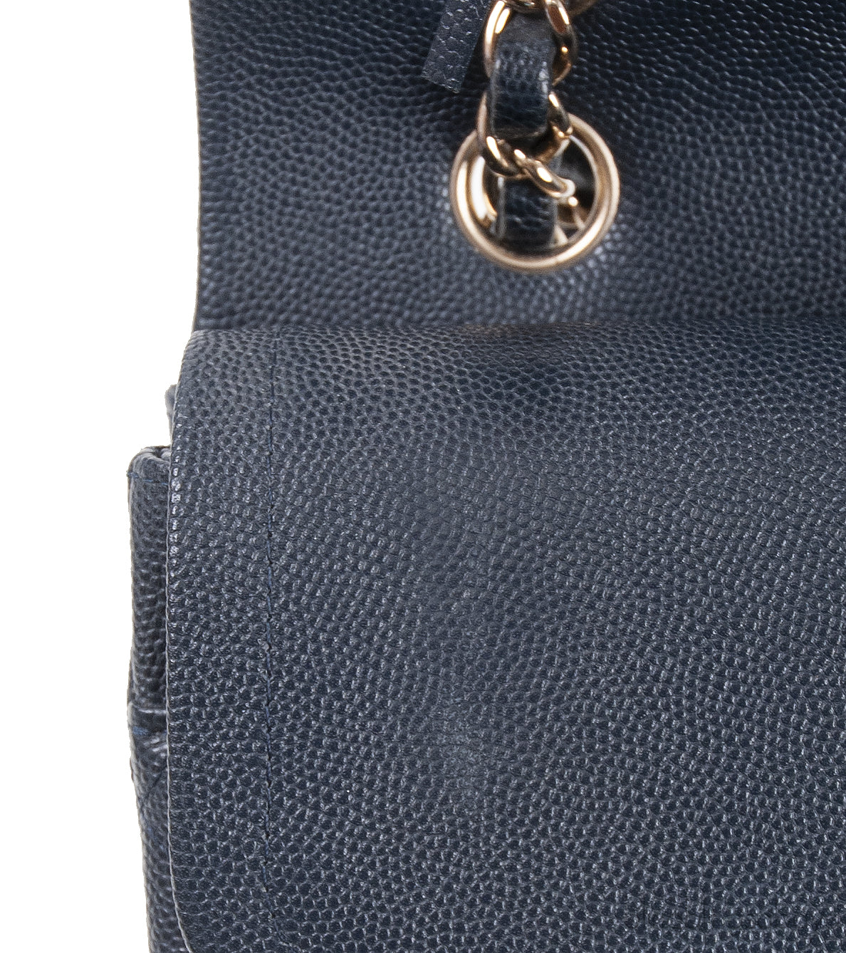 Classic Midnight Blue Medium Double Flap Bag GHW