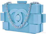 Powder Blue Lego Clutch Bag