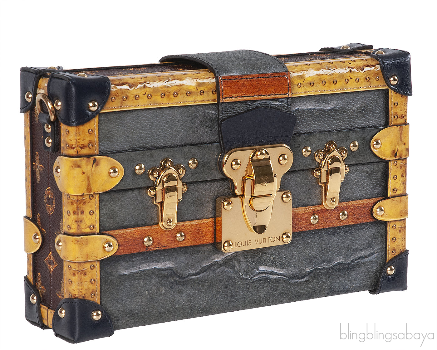 Louis Vuitton Grey Printed Petite Malle GHW